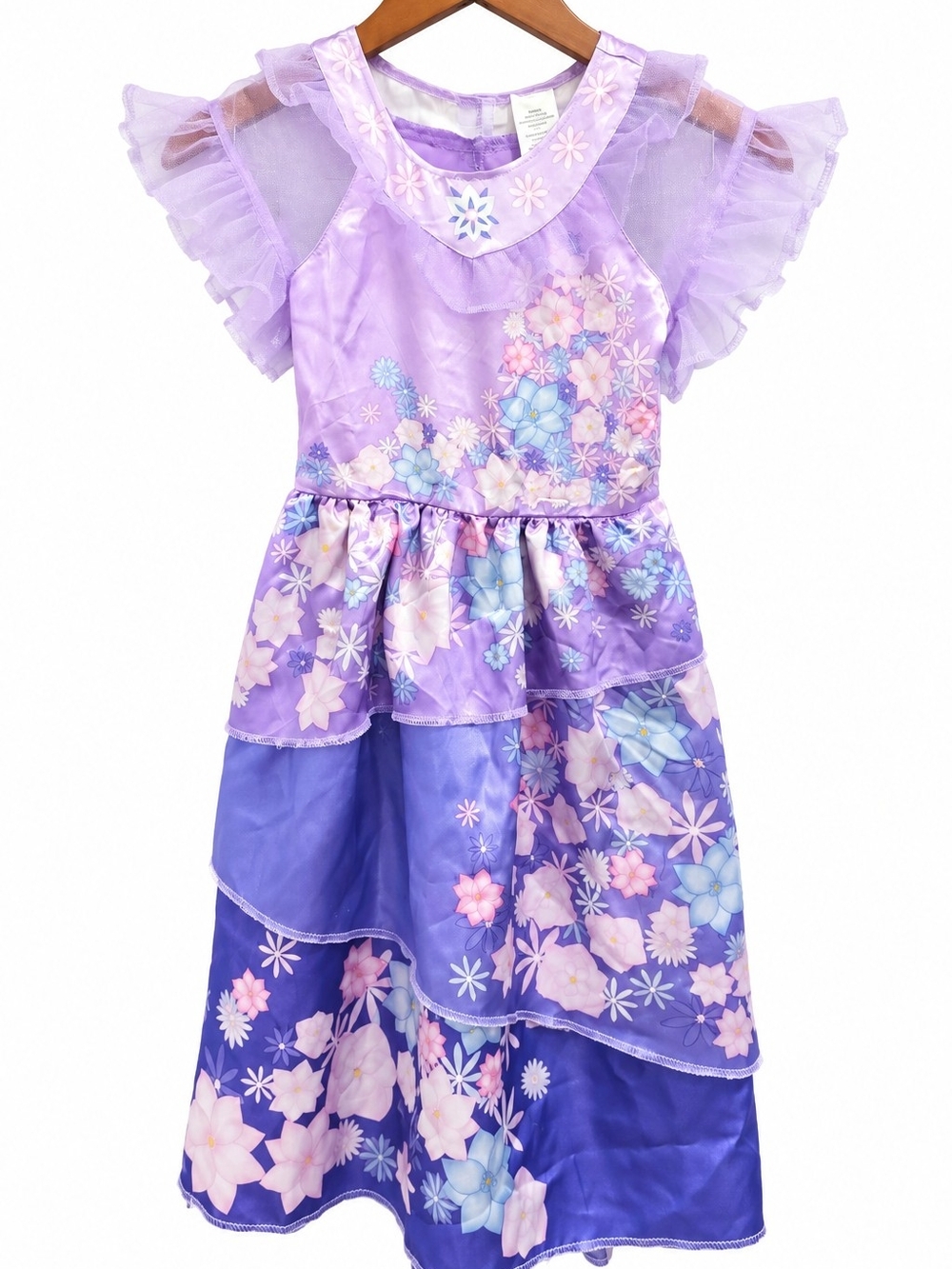 Disney Encanto Familia Madrigal Girls Costume Dress Purple Floral Size 4-6X
